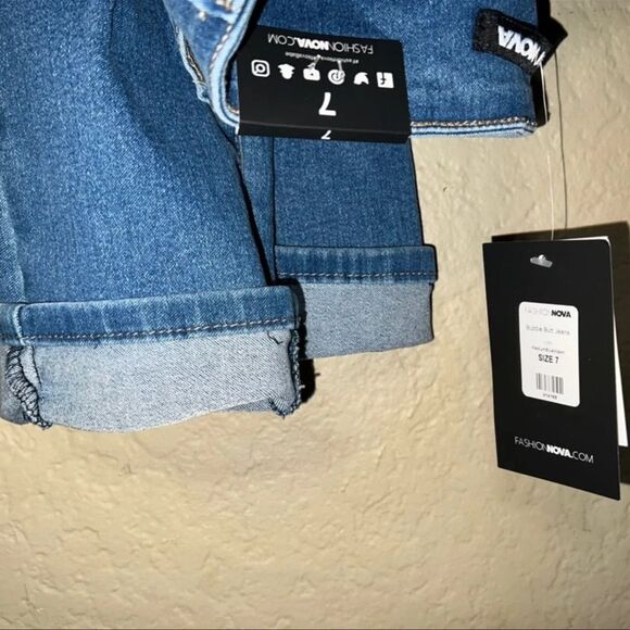 NWT Fashion Nova High Waisted Demi Skinny Jeans Sz 7 - color blue - Picture 11 of 12